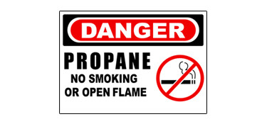 Danger Propane No Smoking Sign